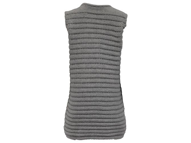 Akris Gestricktes Mini-Kleid aus Grauer Wolle - Ansicht 3