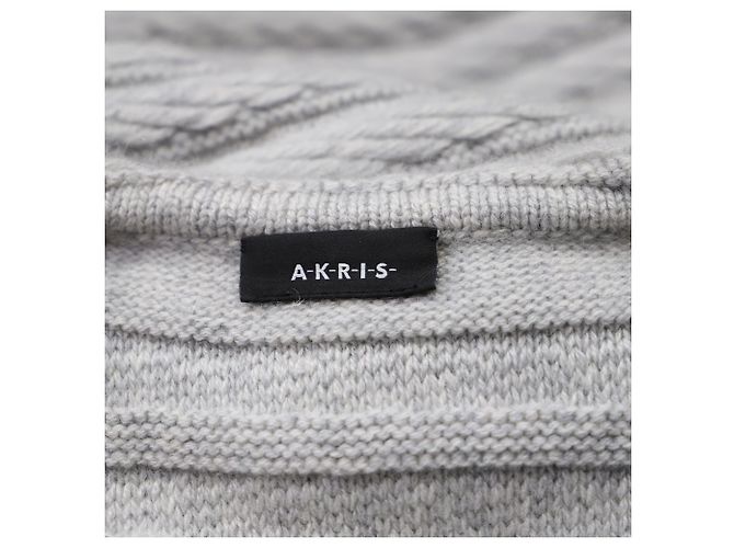 Akris Gestricktes Mini-Kleid aus Grauer Wolle - Ansicht 4