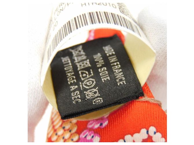 Hermès Foulard in Seta Hermes Kelly con Perle Rosso - vista 5