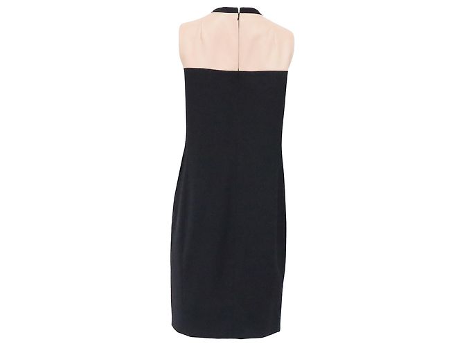 Akris Punto Farbblockiertes Mini Shift-Kleid aus schwarzer und beiger Wolle - Ansicht 4