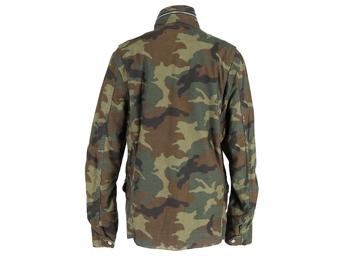 Chaqueta de campo M-65 en estampado de camuflaje Amiri en algodón verde - vista 3