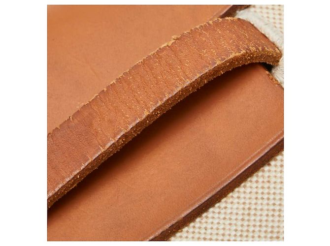 Hermès Zaino Hermes Herbag Ad PM Toile H in pelle Ash Marrone Beige - vista 10