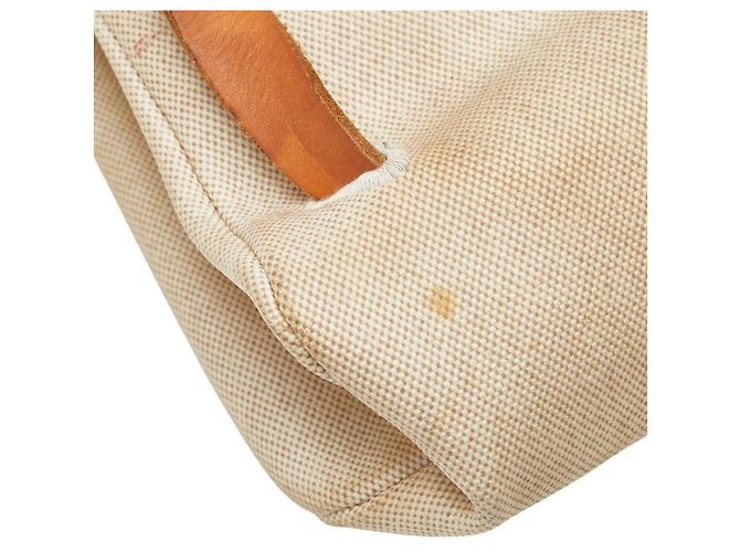 Hermès Zaino Hermes Herbag Ad PM Toile H in pelle Ash Marrone Beige - vista 4