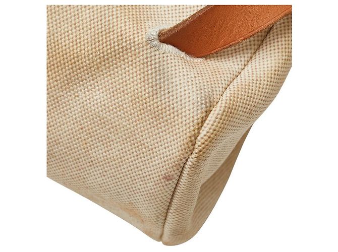 Hermès Zaino Hermes Herbag Ad PM Toile H in pelle Ash Marrone Beige - vista 5