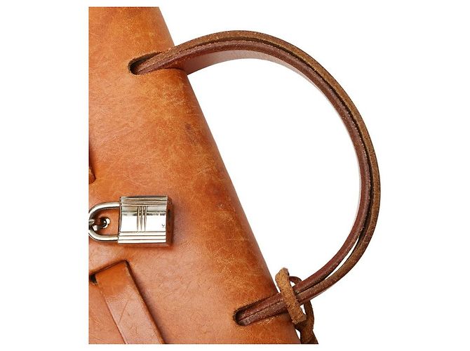 Hermès Herbag Ad MM Toile H Leder Rucksack Braun - Ansicht 10