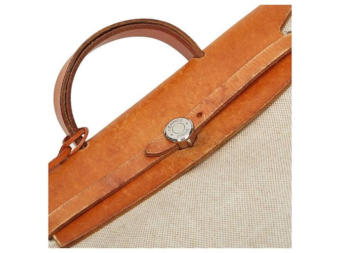Hermès Herbag Ad MM Toile H Leder Rucksack Braun - Ansicht 9