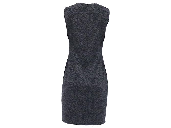Vestido Mini Shift Estampado Akris en Lana Gris - vista 4