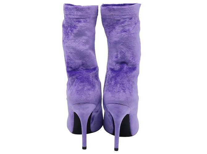 Stivali a metà polpaccio in velluto viola Balenciaga Knife Sock - vista 3