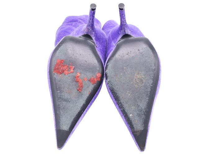 Stivali a metà polpaccio in velluto viola Balenciaga Knife Sock - vista 5