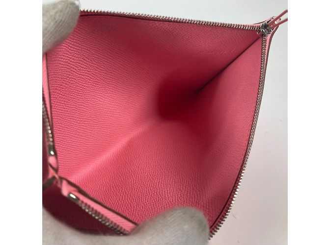 Pochette Piatta Calvi GM di Hermès Marrone Rosa - vista 11