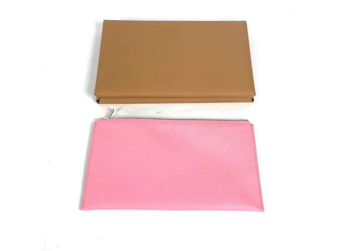 Pochette Piatta Calvi GM di Hermès Marrone Rosa - vista 7