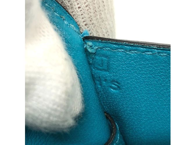 Bolso Clutch Hermès de Cabra Mysore Azul - vista 12