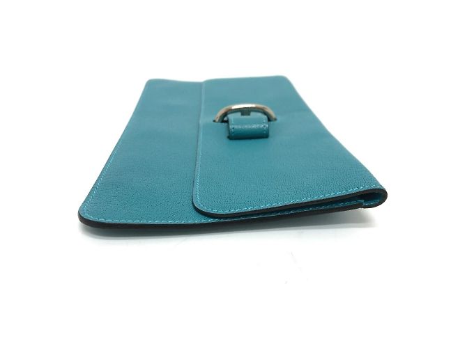 Bolso Clutch Hermès de Cabra Mysore Azul - vista 3