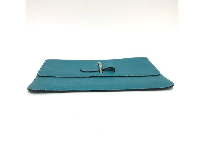 Bolso Clutch Hermès de Cabra Mysore Azul - vista 4