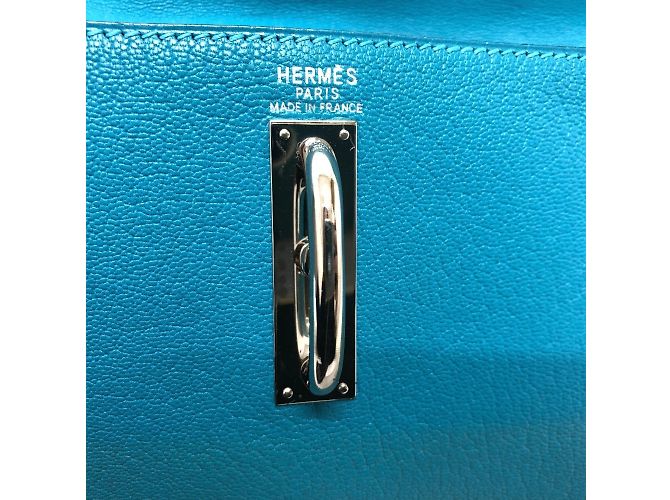 Bolso Clutch Hermès de Cabra Mysore Azul - vista 9