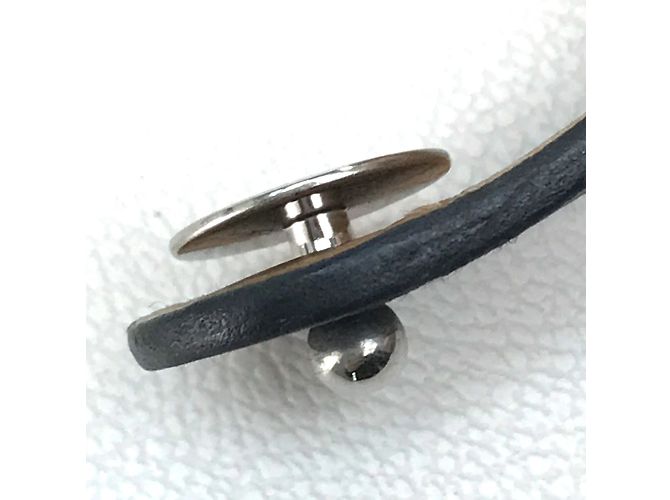 Bracciale in pelle forata Hermès Evelyn Marrone Nero - vista 5
