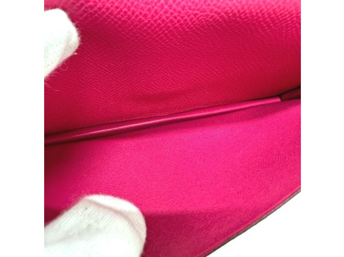 Hermès Cartera Larga Soufflet Bearn Hermes Rosa - vista 11