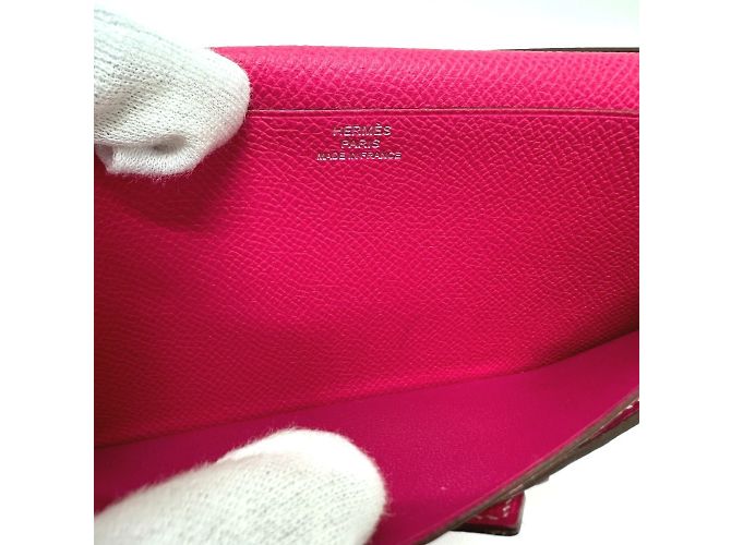 Hermès Cartera Larga Soufflet Bearn Hermes Rosa - vista 12