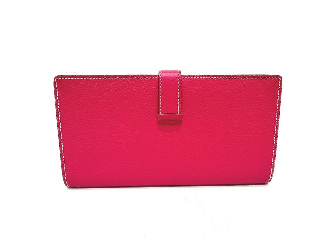 Hermès Cartera Larga Soufflet Bearn Hermes Rosa - vista 2