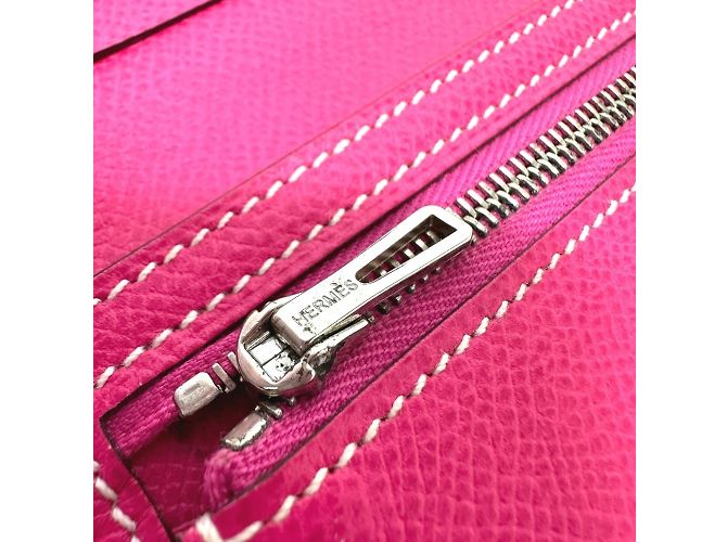 Hermès Cartera Larga Soufflet Bearn Hermes Rosa - vista 7