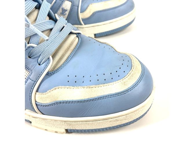 Sneakers basse in pelle blu da uomo Louis Vuitton Bianco - vista 11