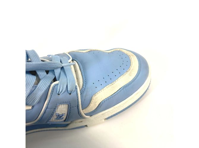 Sneakers basse in pelle blu da uomo Louis Vuitton Bianco - vista 12