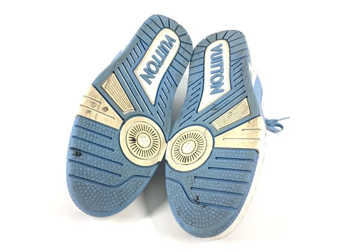 Sneakers basse in pelle blu da uomo Louis Vuitton Bianco - vista 13