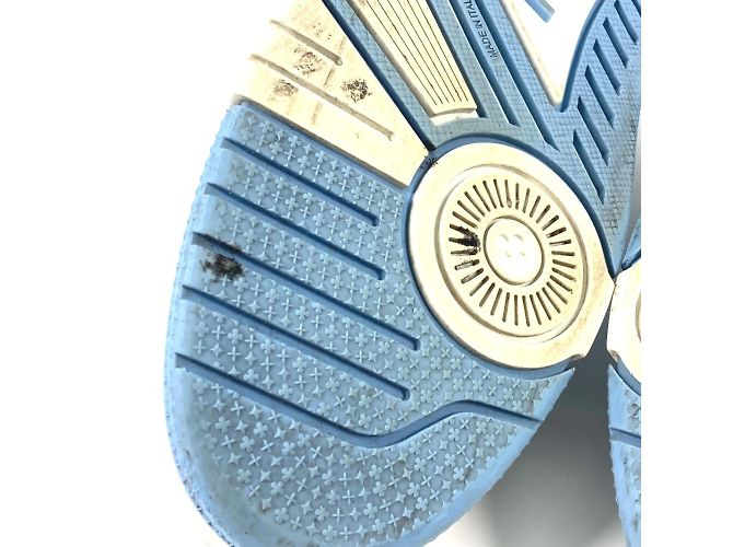 Sneakers basse in pelle blu da uomo Louis Vuitton Bianco - vista 14