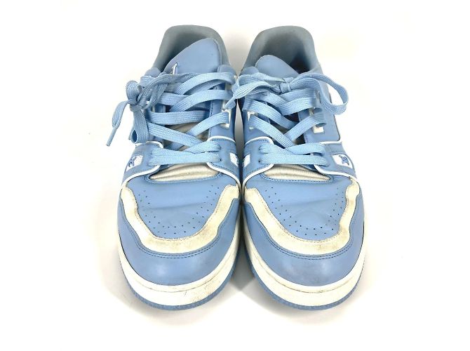 Sneakers basse in pelle blu da uomo Louis Vuitton Bianco - vista 2
