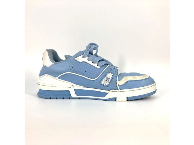 Sneakers basse in pelle blu da uomo Louis Vuitton Bianco - vista 7