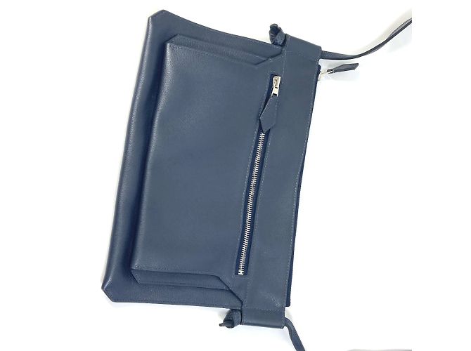 Borsa a tracolla Hermès Ultra Pla GM Blu Blu navy - vista 4
