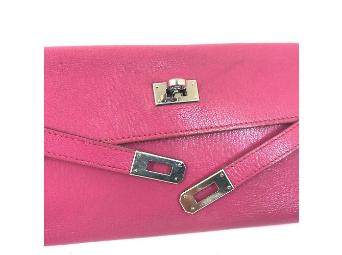 Cartera Larga Kelly de Hermès en Rosa - vista 13