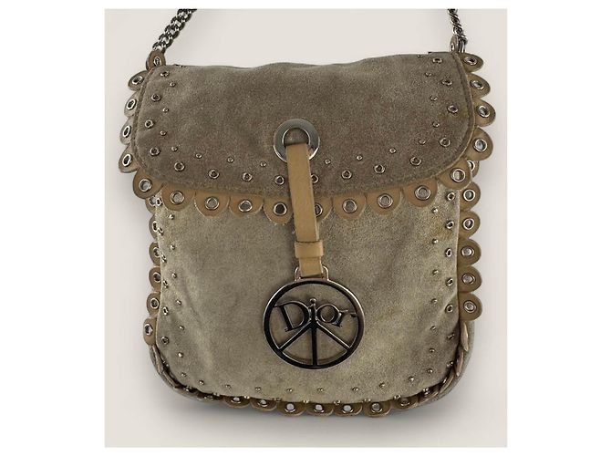 Christian Dior Borsa hippie in suede Dior Beige - vista 14