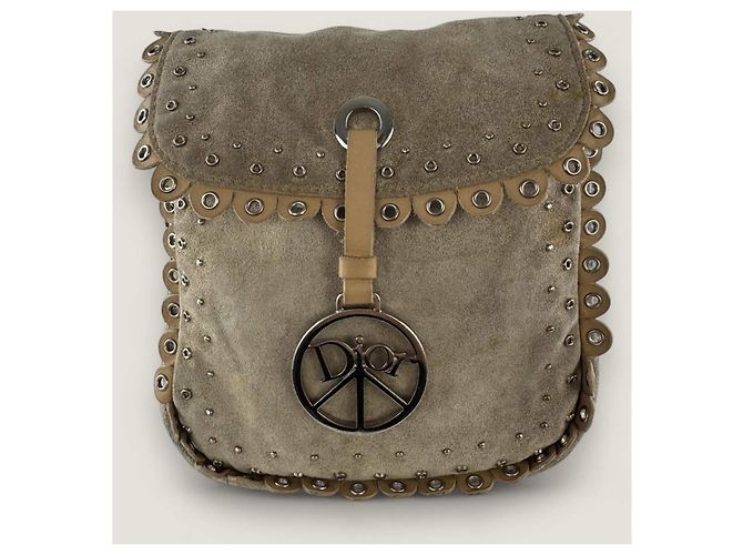Christian Dior Borsa hippie in suede Dior Beige - vista 16