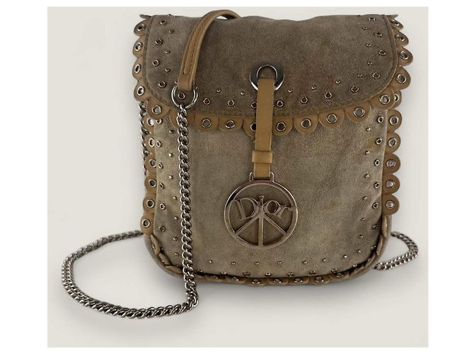 Christian Dior Borsa hippie in suede Dior Beige - vista 17
