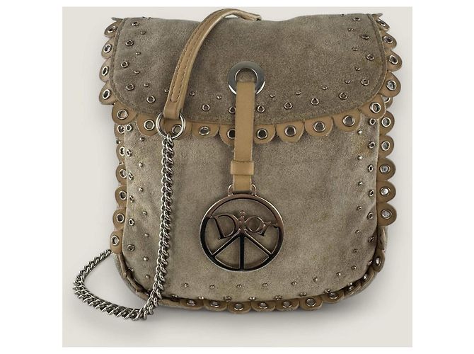 Christian Dior Borsa hippie in suede Dior Beige - vista 18