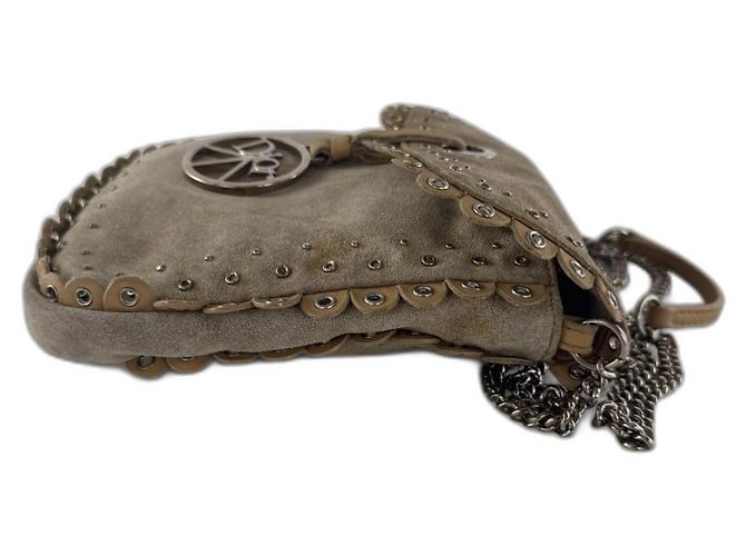 Christian Dior Borsa hippie in suede Dior Beige - vista 2