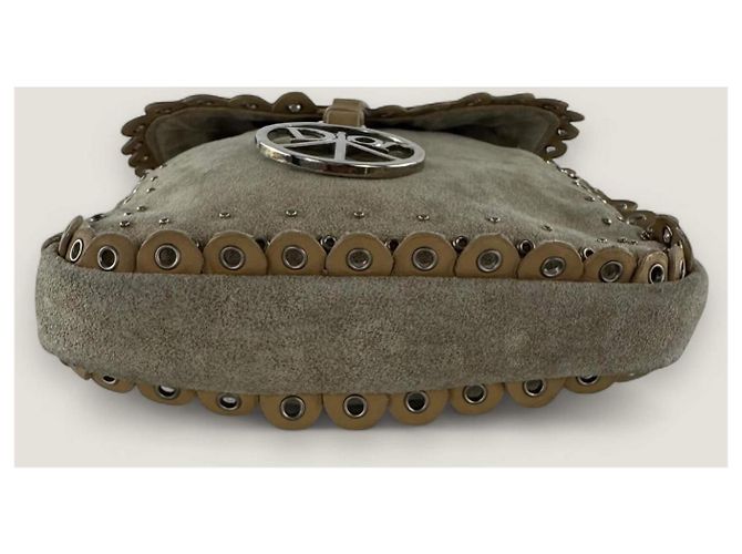 Christian Dior Borsa hippie in suede Dior Beige - vista 20