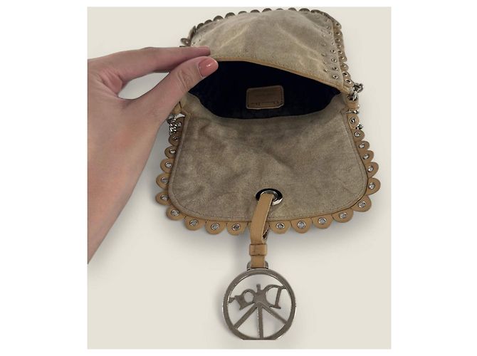 Christian Dior Borsa hippie in suede Dior Beige - vista 7