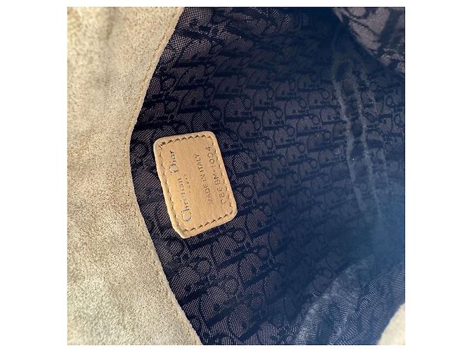 Christian Dior Borsa hippie in suede Dior Beige - vista 9