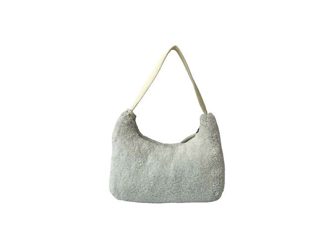 Borsa a mano mini triangolo logo Terry di Prada Bianco - vista 3