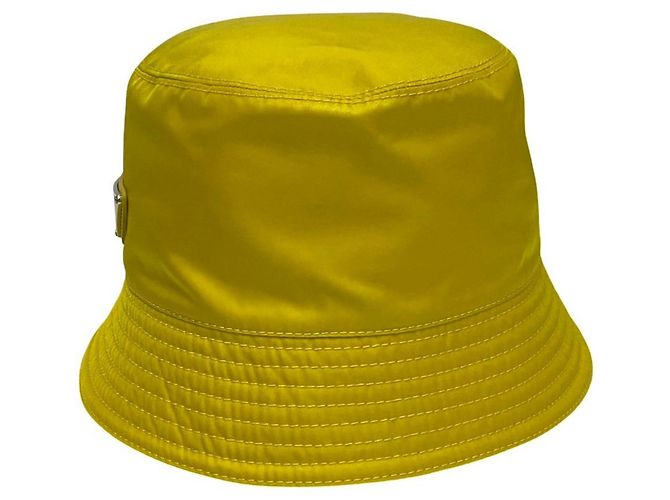 Prada Re-Nylon Bucket Hat Yellow - view 3