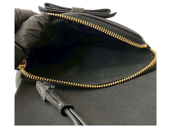 Borsa a mano in tela e pelle con logo Duetto di Prada Nero - vista 10