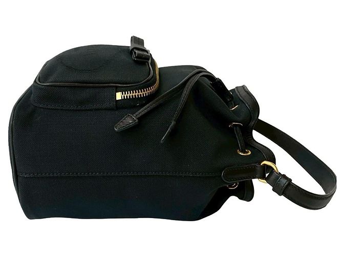 Borsa a mano in tela e pelle con logo Duetto di Prada Nero - vista 6