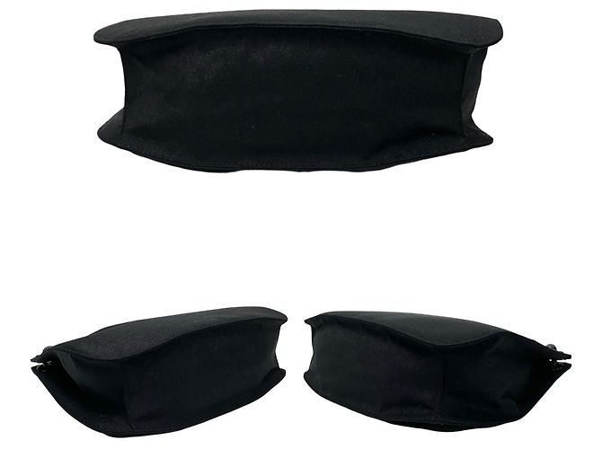 Borsa semi a spalla in tela con logo triangolare Prada e catena in plastica Nero - vista 6