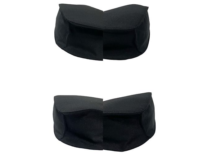 Borsa semi a spalla in tela con logo triangolare Prada e catena in plastica Nero - vista 7