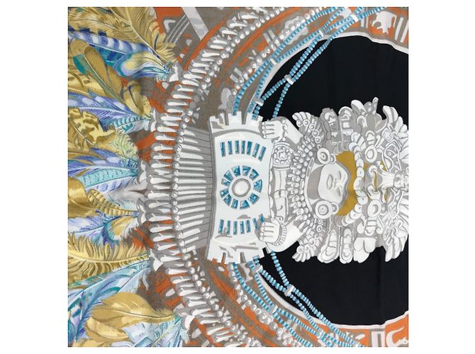 Hermès HERMES Carré 90 Sciarpa Buddha Carnevale Nero Multicolore - vista 11