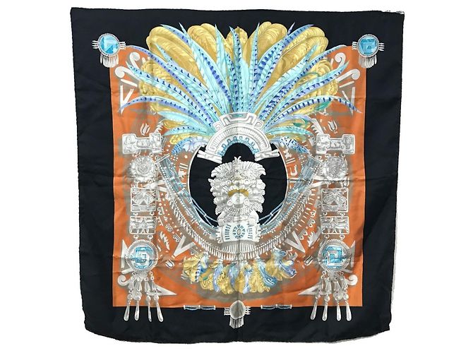 Hermès HERMES Carré 90 Sciarpa Buddha Carnevale Nero Multicolore - vista 2