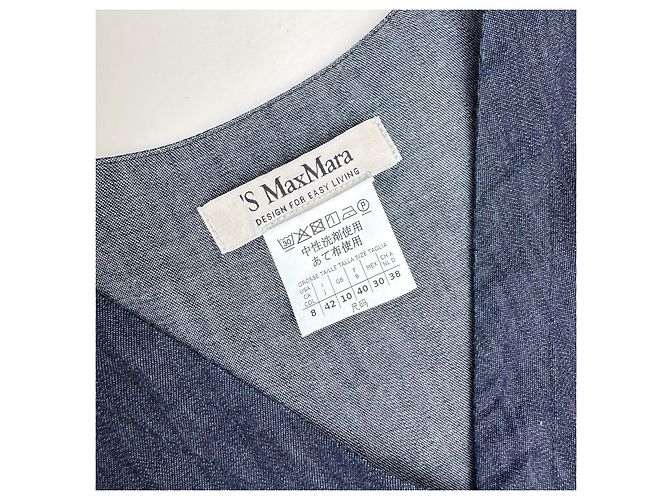 Camisa Max Mara de algodón denim azul con bordado de lentejuelas negras - vista 4