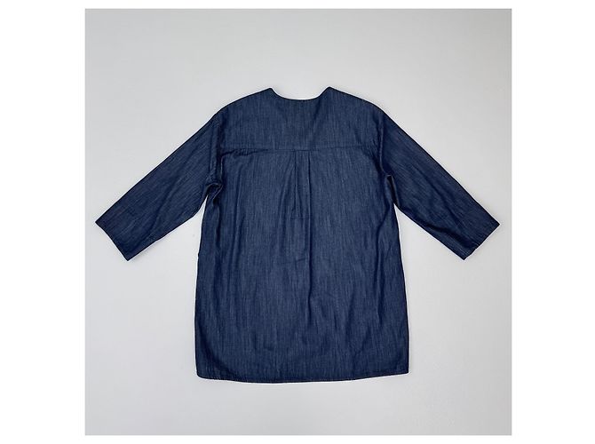 Camisa Max Mara de algodón denim azul con bordado de lentejuelas negras - vista 5